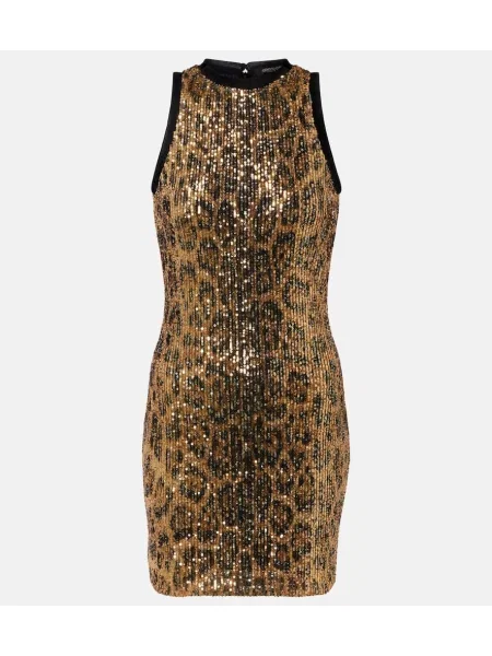 Rochie Roberto Cavalli cu imagine cu model leopard maro