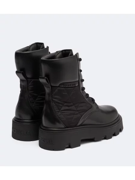 Cizme scurte Moncler din piele negru