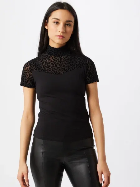 Tricou Urban Classics din dantelă negru