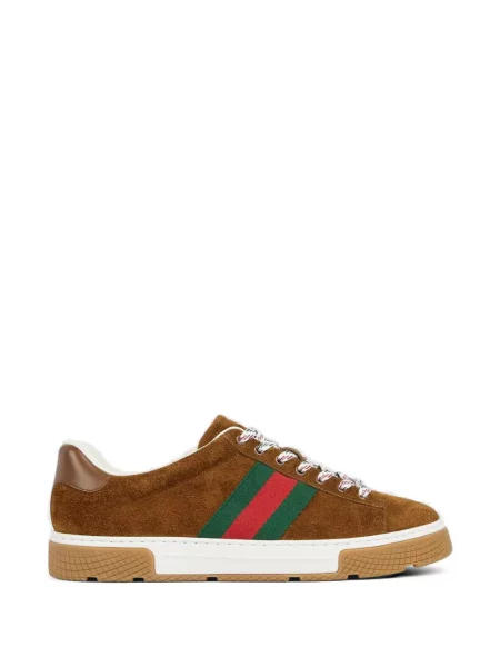 Sneakerși Gucci Ace din piele de căprioară maro