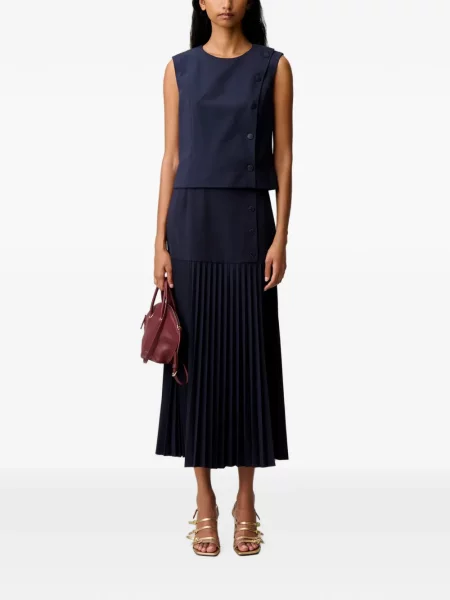 Top Claudie Pierlot asimetric albastru