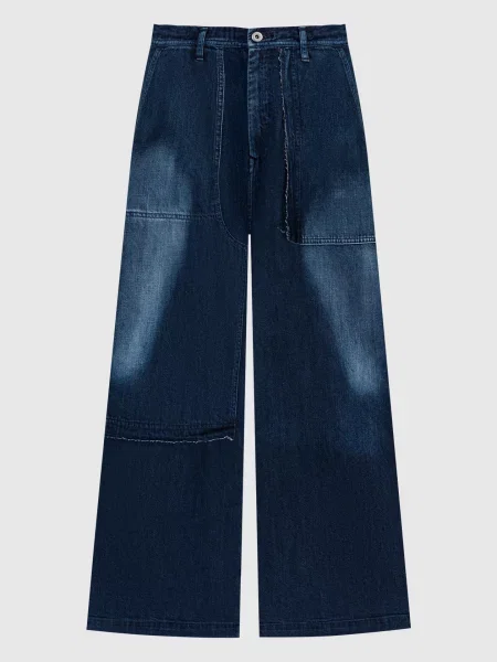 Джинси з принтом від Spotted Horse Craft Y`s Yamamoto сині