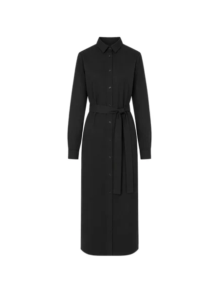 Cu centură lung rochie tip cămașă La Rose negru