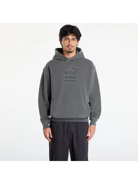 Puma hanorac de PUMA x REPRESENT cu glugă cu imprimeu gri
