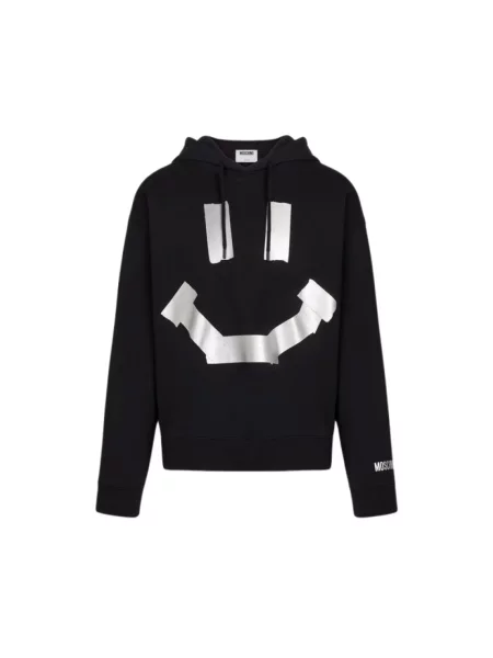 Bluza z kapturem Moschino z kapturem z nadrukiem czarna