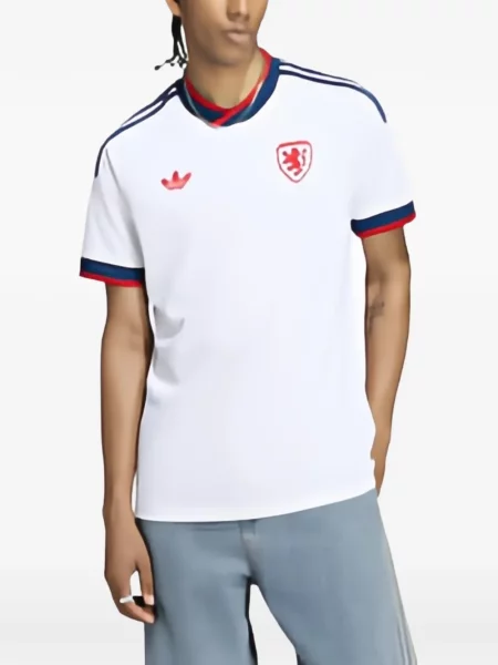 Cămașă Adidas din jerseu alb