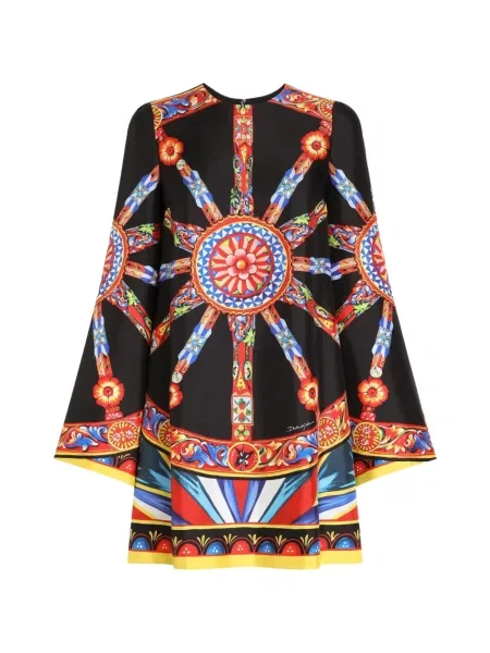 Rochie Dolce & Gabbana cu imagine din țesătură twill negru