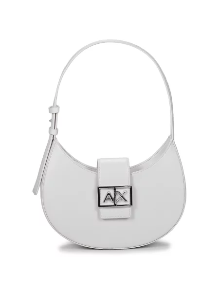ARMANI EXCHANGE Torba za čez ramo JODIE srebrna / off-bela bela