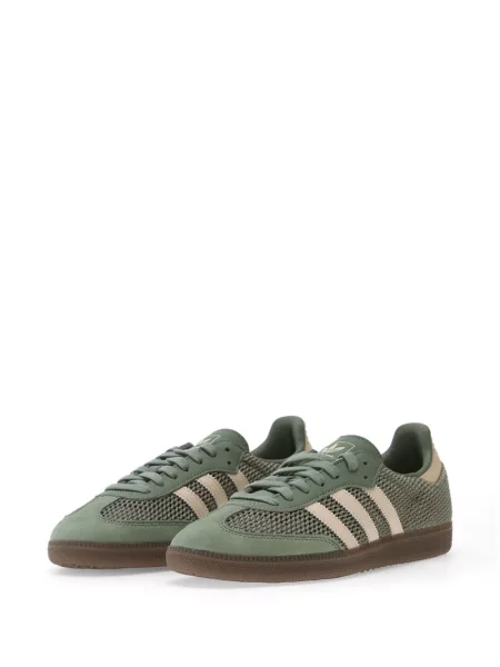Drumeții sneakerși Adidas Samba cu dungi verde