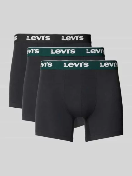 Majtki i obcisłe bokserki z mieszanka bawełny w zestaw 3 szt. Levi's czarne