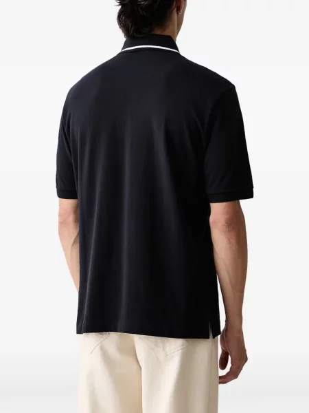 Tricou polo Armani Exchange cu autograf albastru