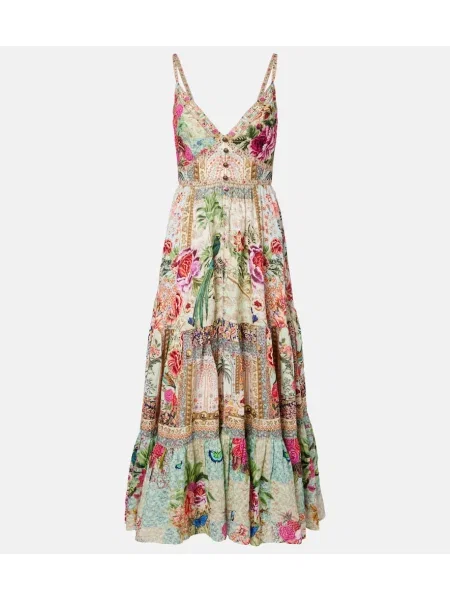 Rochie maxi Camilla de in cu model floral de costum