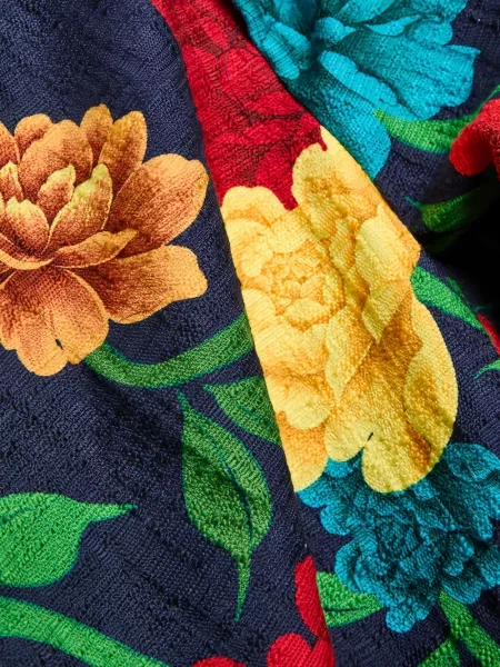 Pantaloni La Doublej cu model floral albastru