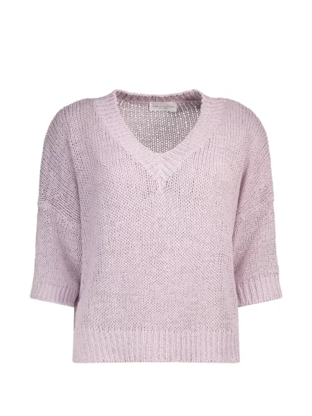 Tricou Roberto Collina cu decolteu în V violet