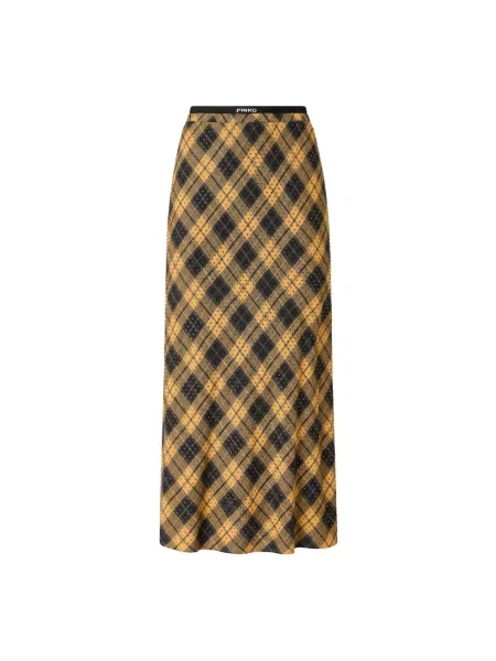 Spódnica maxi Pinko w kratę z dżetami