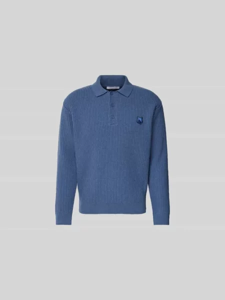 Sweter wełniany z czystej wełny Maison Kitsune granatowy