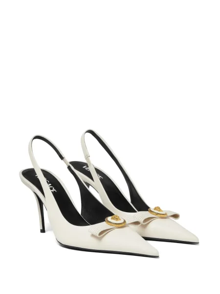 Pantofi cu toc Versace din piele alb
