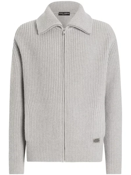 Плетена жилетка Dolce & Gabbana сиво