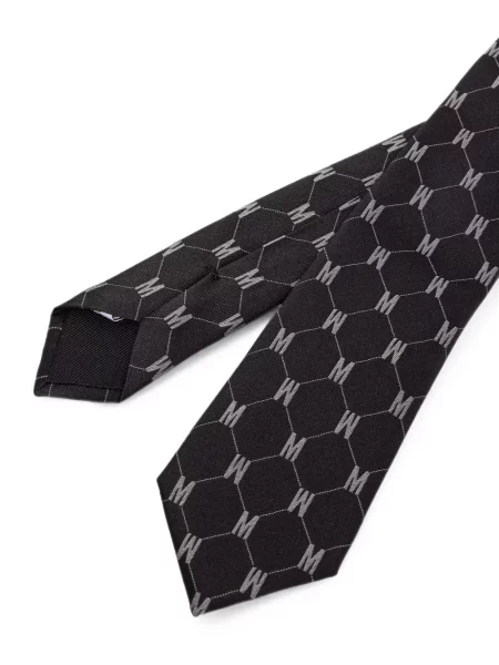 Cravată Moschino cu imagine cu imprimeu geometric negru