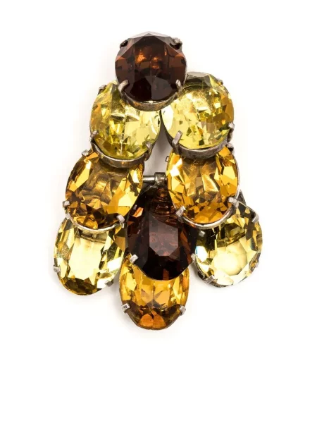 Křišťálová brož Christian Dior Pre-owned žlutá