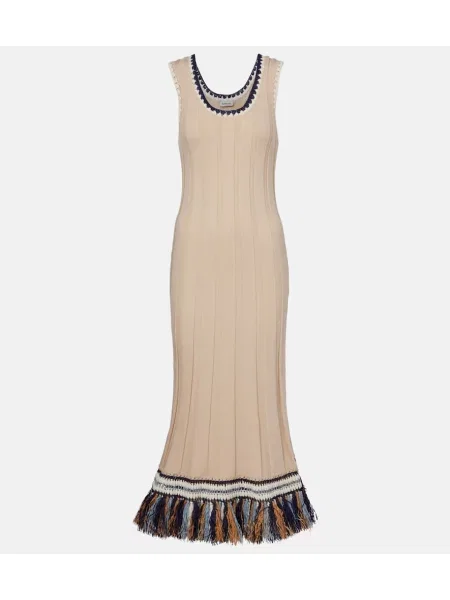 Rochie midi Simkhai din cașmir până la genunchi de costum bej