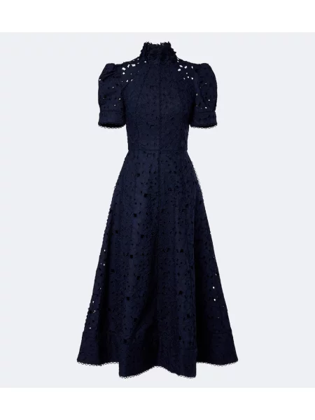 Rochie midi Rebecca Vallance cu broderie albastru