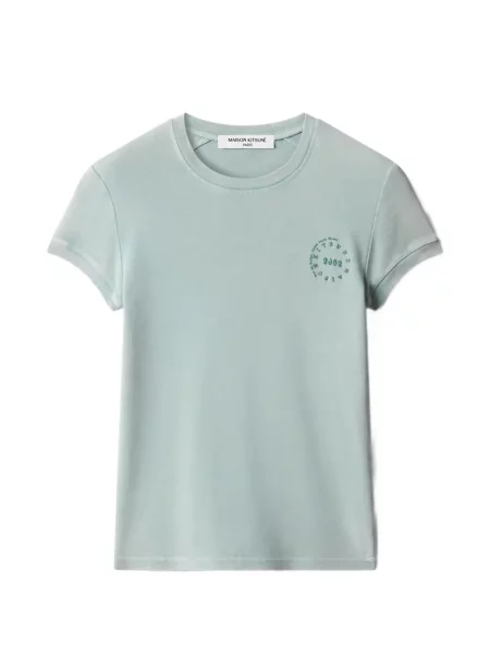 Tricou Maison Kitsune cu imagine albastru