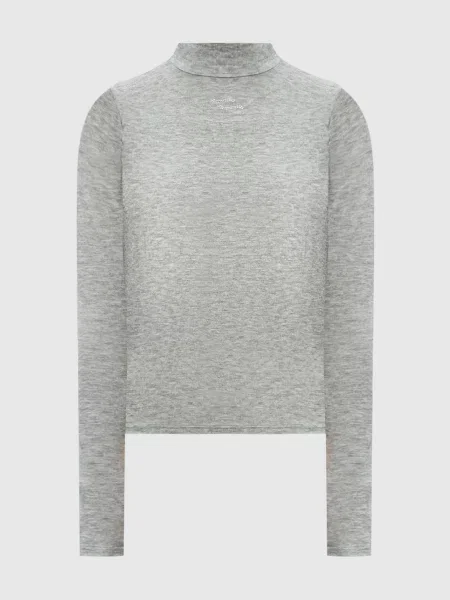 Меланжевий лонгслів з кристалами Ssheena сірий