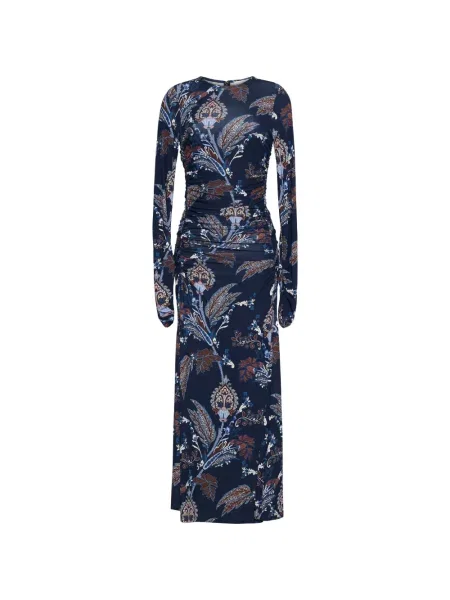 Rochie maxi Cara Cara cu imagine cu model paisley albastru