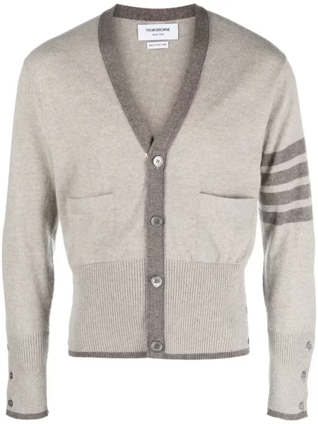 Cardigan Thom Browne din cașmir gri
