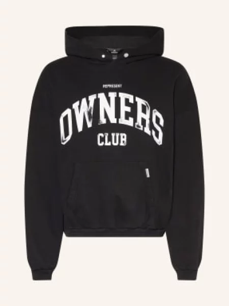 Represent Mikina S Kapucí Owners černá bílá