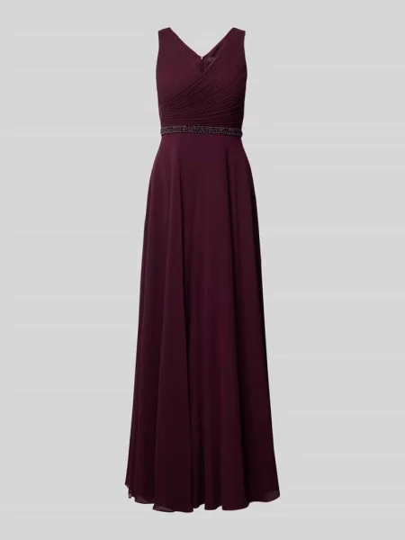 Sukienka wieczorowa typu fit and flare z haftem z pereł Vera Mont