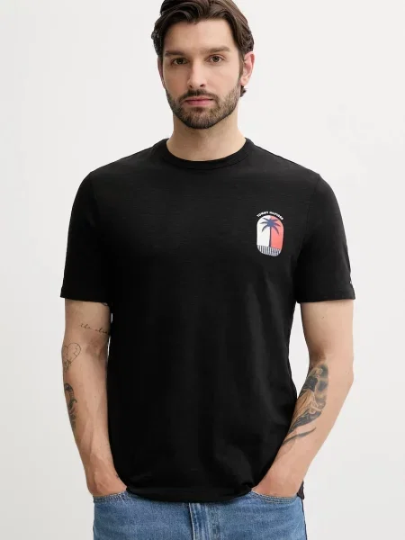 TOMMY HILFIGER Póló PALM TREE sötétkék / világospiros / fekete fehér