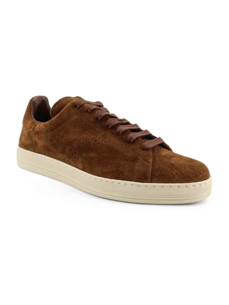 Sneakersy Tom Ford zamszowe brązowe