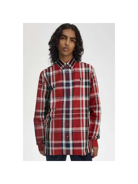 Cămașă Fred Perry în carouri roșu