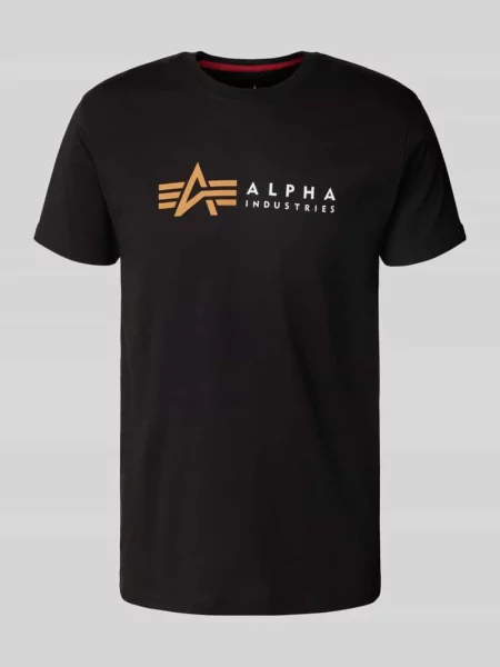 T-shirt z nadrukiem z logo Alpha Industries czarna