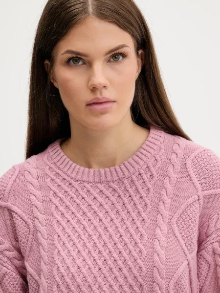 Светр із додаванням вовни Guess Jeans легкий рожевий