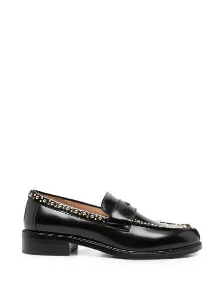 Pantofi loafer Furla din piele cu tepi negru