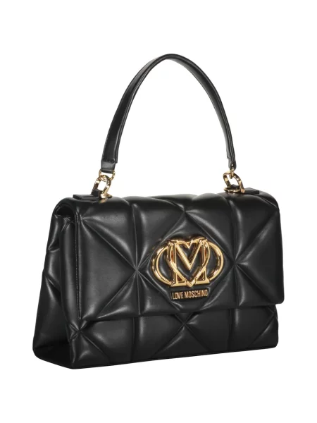 Torbica Love Moschino prošivena s autogramom crna