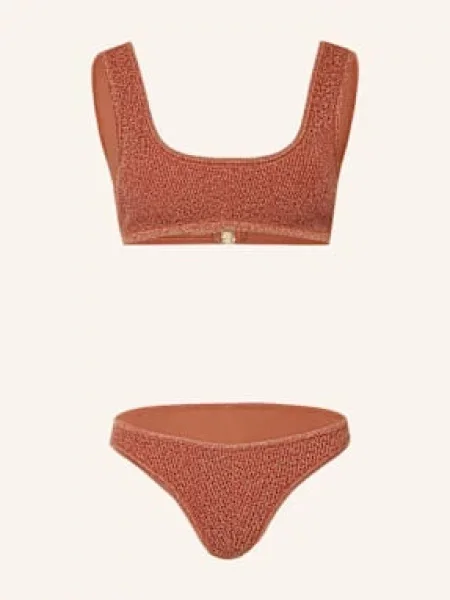 Zimmermann Bikini Bustier Wylie Z Błyszczącą Przędzą braun