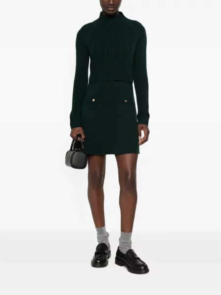 Rochie mini Maje tricotate verde