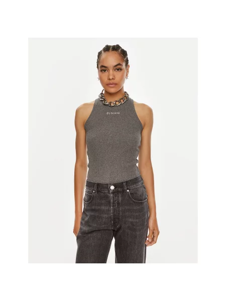 Pinko Топ Distinto Regular Fit сірий