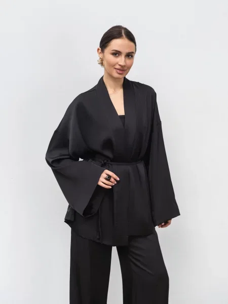 Сатинова Блуза Romashka Дей чорний