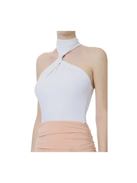 Top Elisabetta Franchi z krepy beżowy