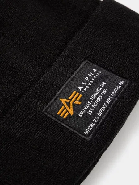 Καπέλο Alpha Industries Crew Beanie μαύρο λευκό