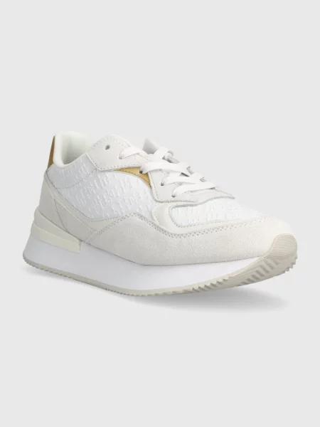 Sneakersy Tommy Hilfiger w jednolitym kolorze beżowe