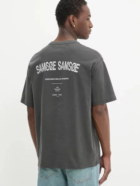 Majica Samsoe Samsoe SASWIRL s tiskom siva