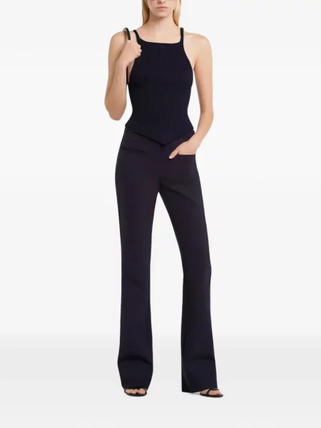 Top Courreges tricotate cu cataramă negru