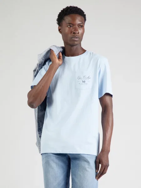 TOM TAILOR Tricou bleumarin / deschis albastru
