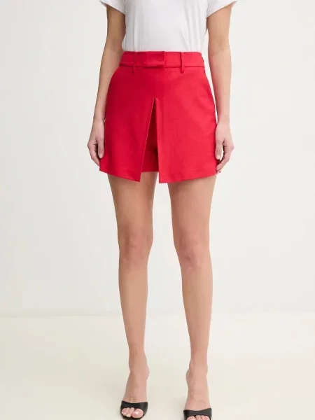 Simona Corsellini fustă pantaloni rosu uni high waist